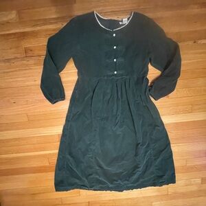 Vintage 80’s “Goth/Grunge” Dark Green Corduroy Dress